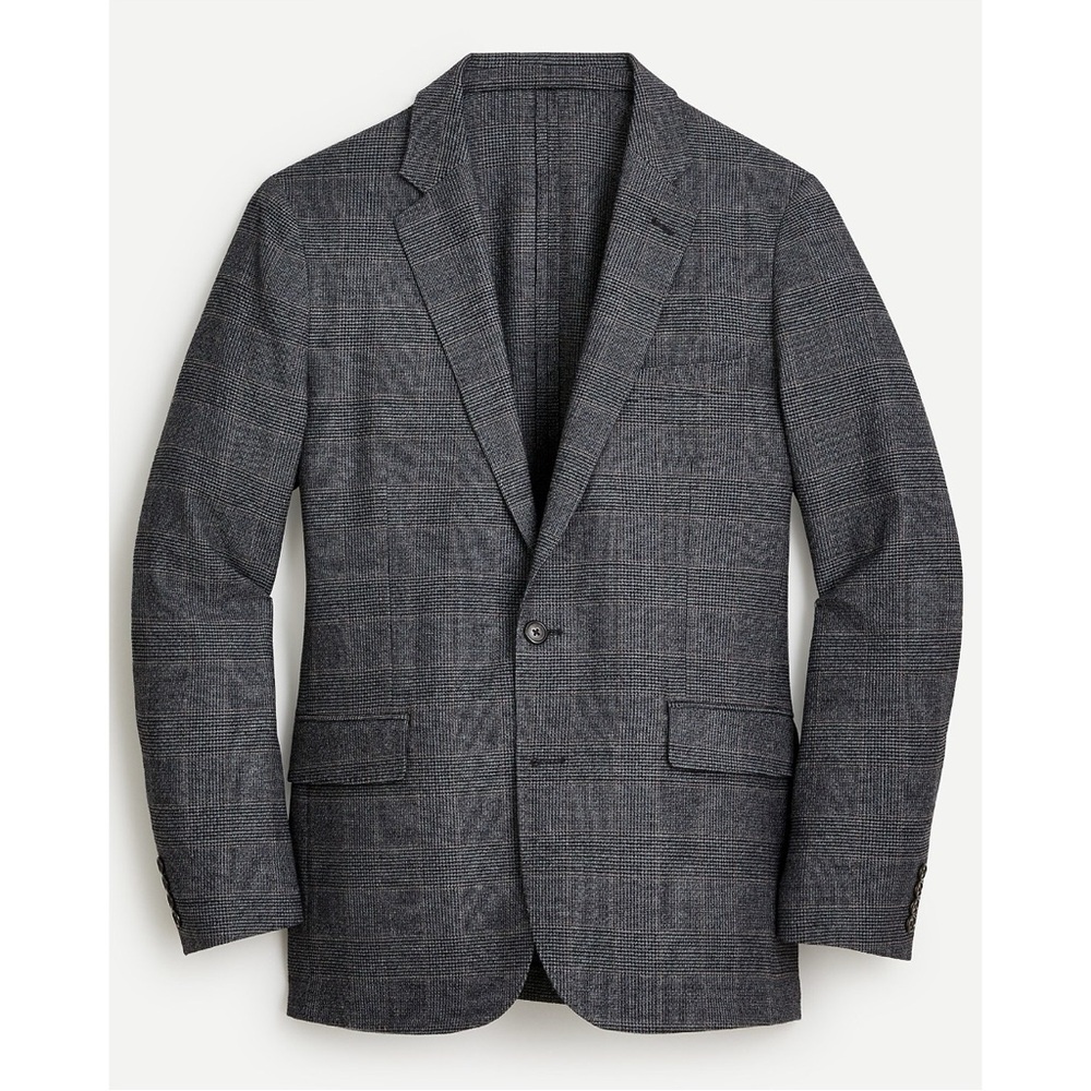 J. Crew Ludlow Glen Plaid Wool Blazer Sport Coat 36R Dark Gray Classic Preppy